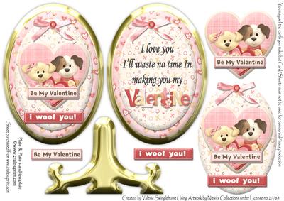 I Woof You! Valentine Plate & Stand Card