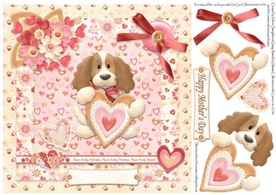 Happy Mother's Day Paws-itively Special 8x8 Card Front Pink
