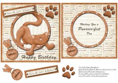 Wishing You a Purrrrr-fect Day Cats Whiskers Card & Insert#2