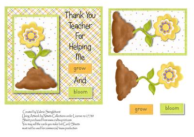 Thank You Teacher for Helping Me Bloom & Grow Card Front