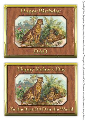 Leopard with Cubs Birthday & Fathers Day 2 on a Sheet
