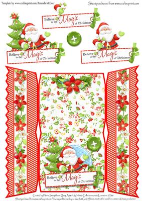 Believe in the Magic of Christmas Cracker Shaped Card