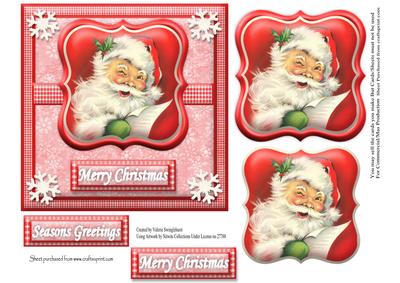 Vintage Santa in a Red Frame Quick Card Front