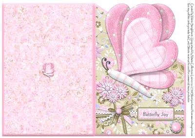 Pink Butterfly Joy Over the Edge Quick Cut & Fold Card