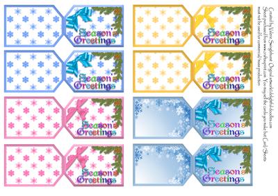 8 Seasons Greetings Folding Christmas Gift Tags