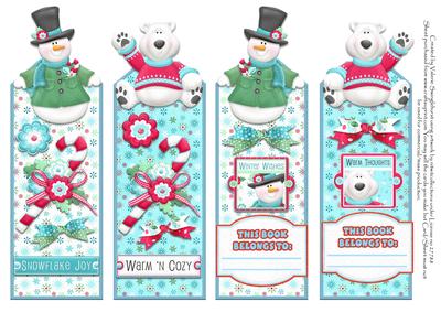 Polar Pals Snowman N Bear Warm N Cozy Bookmarks