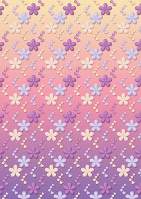 Pretty Flowers & Hearts Backing Paper Sheet #2