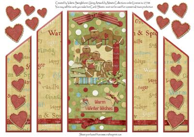 Gingerbread Family Portrait Theatre Fold Christmas Panels