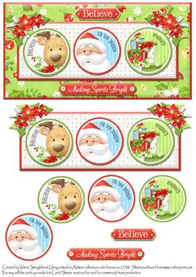 Tis the Season Dl Card Front Santa Reindeer Pressies