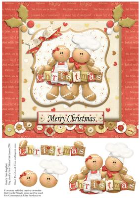 Merry Christmas from the Gingerbread Cooks 8x8 Card Front