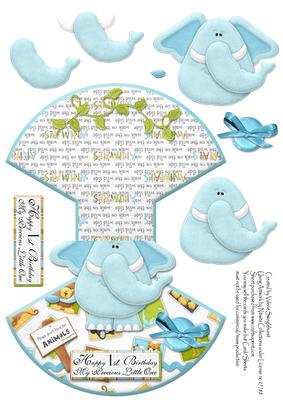 Happy 1st Birthday One No Hole Over the Edge Rocker Card