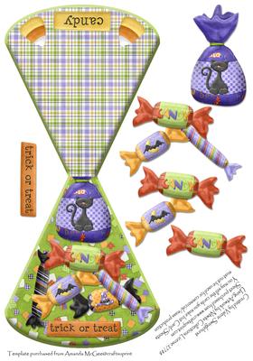 Trick or Treat Candy Halloween Wobble Card