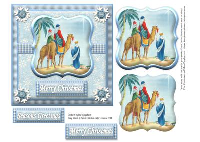 Christmas Vintage Three Wise Men Following Star Card Front