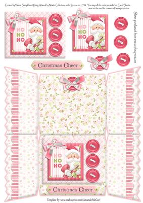 Ho Ho Ho Santa Christmas Cheer Cracker Shaped Card