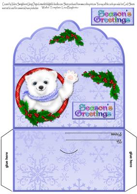 Seasons Greetings Cute Polar Bear Money Wallet