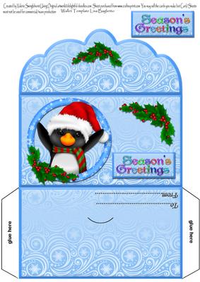 Seasons Greetings Cute Penguin Money Wallet