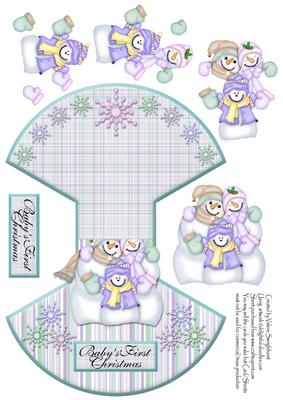 Baby First Christmas Over the Edge Wobble Snowman Snowflakes