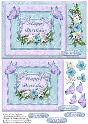 A Quick Birthday Card Front with Various Female Sentiments