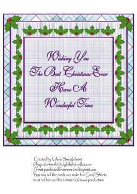 Insert to Match Vintage Christmas Doorstep 8"x8" Card Front