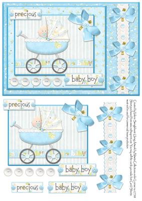 Precious Baby Boy Card Front with Layering Elements