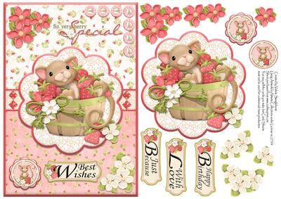 So Very Special Strawberry Mouse Birthday Card Front
