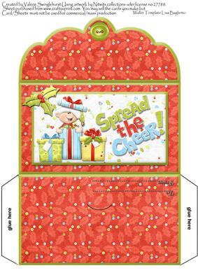 Spread the Cheer Christmas Elf with Pressies Money Wallet