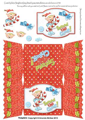 Spread the Cheer Christmas Elf with Candy Cane Cracker Card
