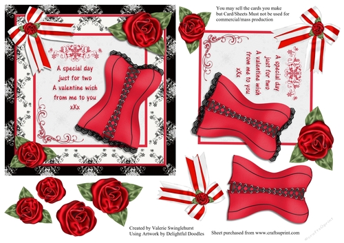 Valentine wish red Basque and Red Roses