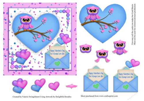 Owl always love you Valentine Day card