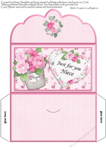 Pretty Floral Money Wallet Just for you Niece
