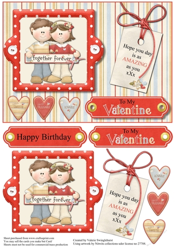 Together Forever Valentine or Birthday card front