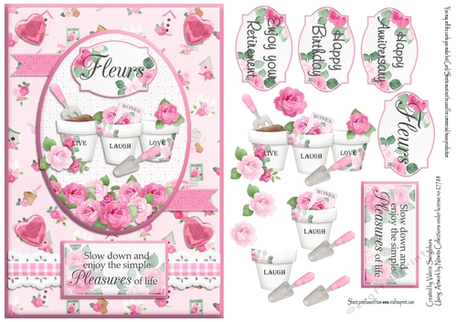 Simple Pleasures Various sentiments Floral card front