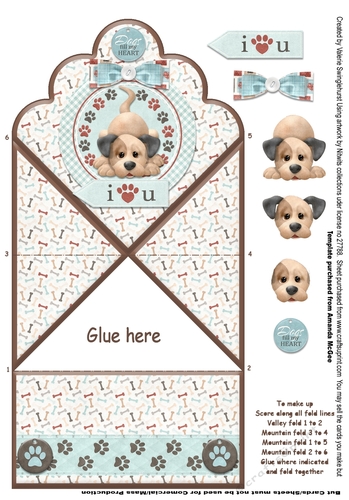 I Love You Cute Doggy Diamond top Spring Card