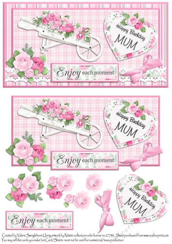 Quick DL Floral Birthday Card Front For Mum