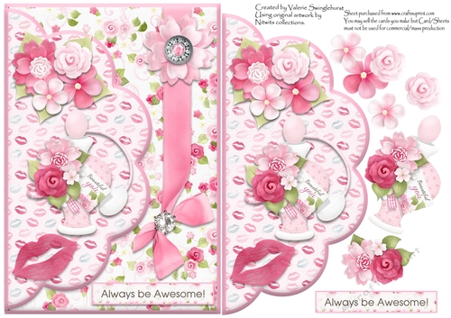 Always be Awesome! scalloped envelope card front