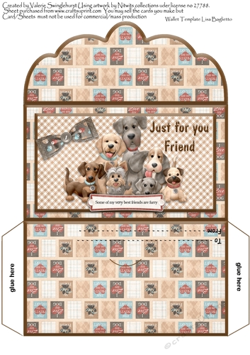 Just for You Friend Money wallet Cute Dogs
