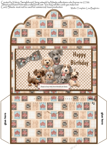 Happy Birthday Money wallet Cute Dogs