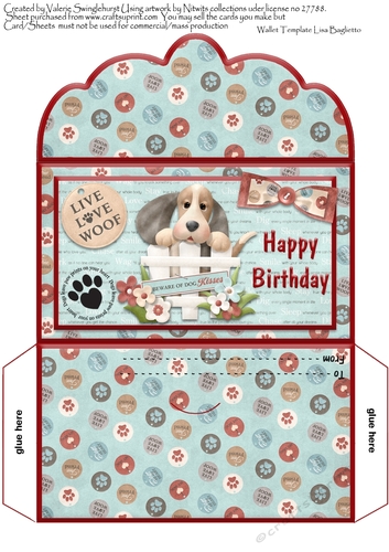 Happy Birthday Money wallet Cute Dogs