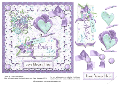 Love Blooms Here Mothers day Card front