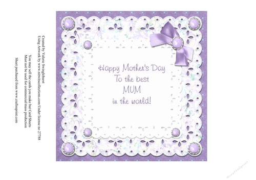 Insert for Love Blooms Here Mothers day Card front