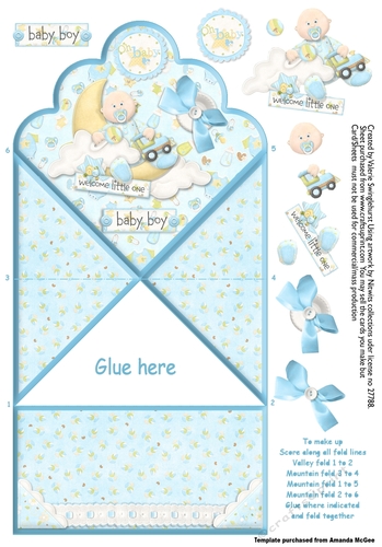 Welcome Little One Baby Boy Diamond top Spring Card