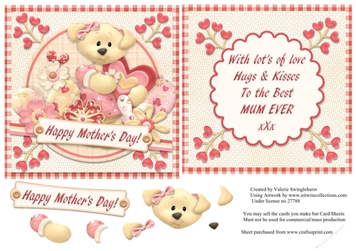 Happy Mothers Day Quick Square card with insert