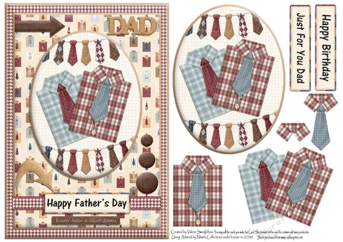 Shirts and Ties Fathers Day / Birthday Card Front with Decoupage