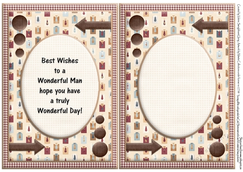 2 on a sheet Inserts to match Shirts and Ties Fathers Day / Birthday Card Front with Decoupage
