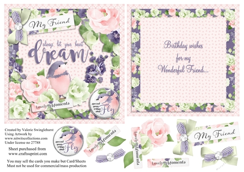 My Friend Always let your heart Dream card front and insert