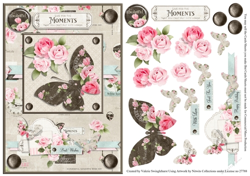 Butterfly and Roses Quick card front