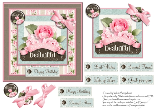Always Beautiful Roses Quick card front with Various Sentiments