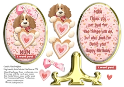 Mums Birthday, i woof you plate sheet and stand