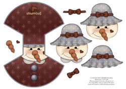 Snowgirl in Hat Wobble Card