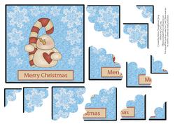 Snowman with Candy Cane Card Front